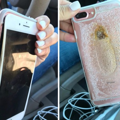 У дівчини вибухнув iPhone 7 Plus та почав плавитись (відео)
